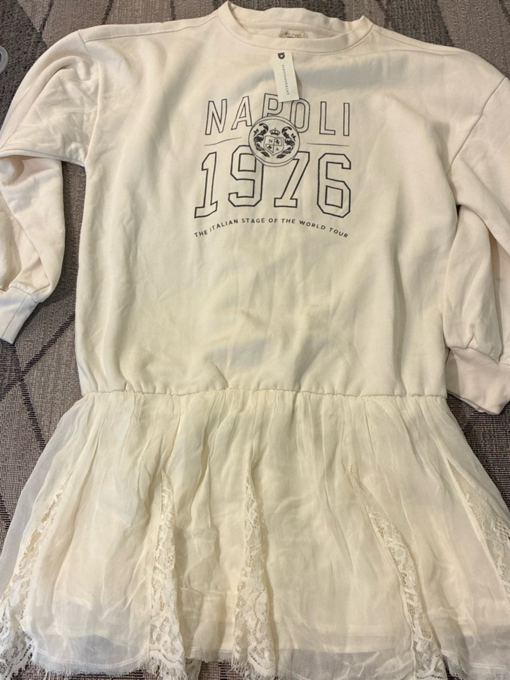Pilcro Cream Pullover Sweatshirt Dress